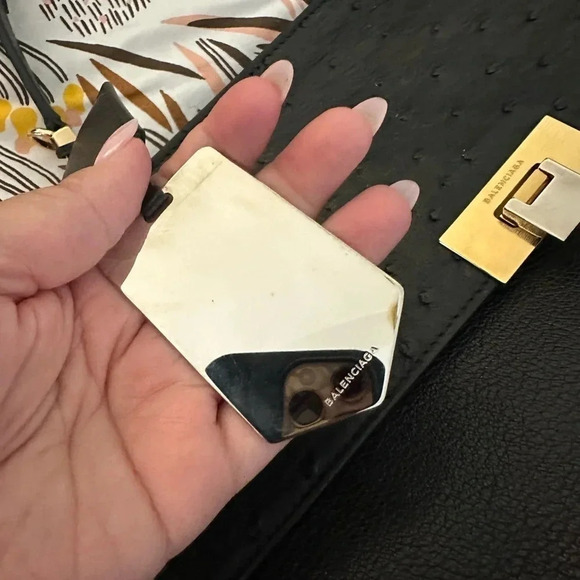 Balenciaga Le Dix Zip Cartable Top Handle Bag Leather and Ostrich Medium - Picture 4 of 13